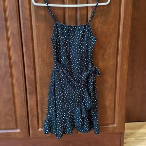 Princess Polly Hunter Green Polka Dot Mini Wrap Dress